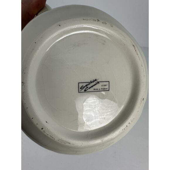 1987 England Sunshine Ceramics COTTAGE LOAF BREAD AND BUTTER TEAPOT with CRAZING - Picture 6 of 16